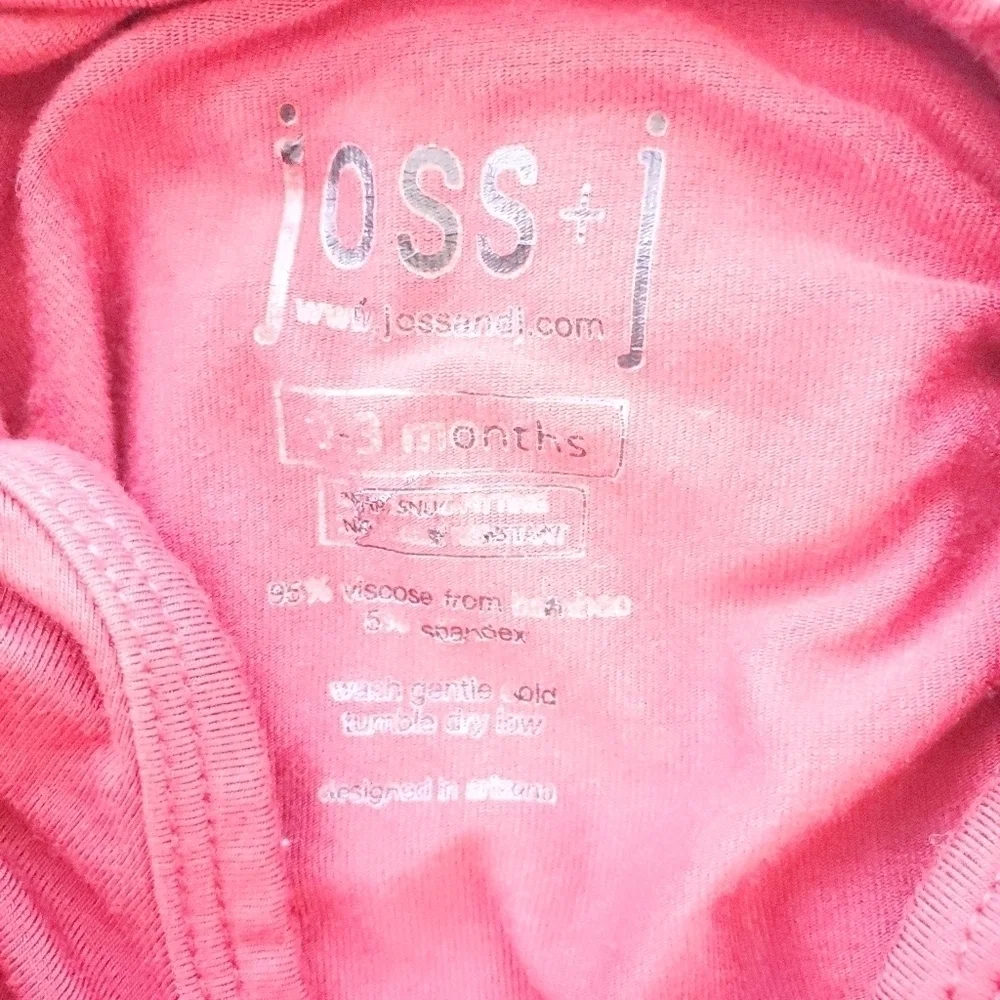 joss + j 2 Piece Knotted Sleeping Gown & Hat Set Maroon Solid Baby 0-3 Months